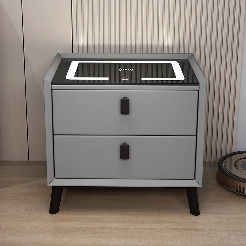 Смарт-стол зарядное устройство Быстрая Беспроводная настольная Глянцевая белая умная тумбочка