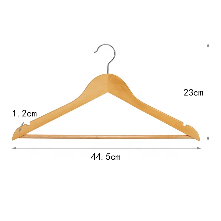 High Quality Maple Wood Flat Clothes Wooden Shirt Hanger