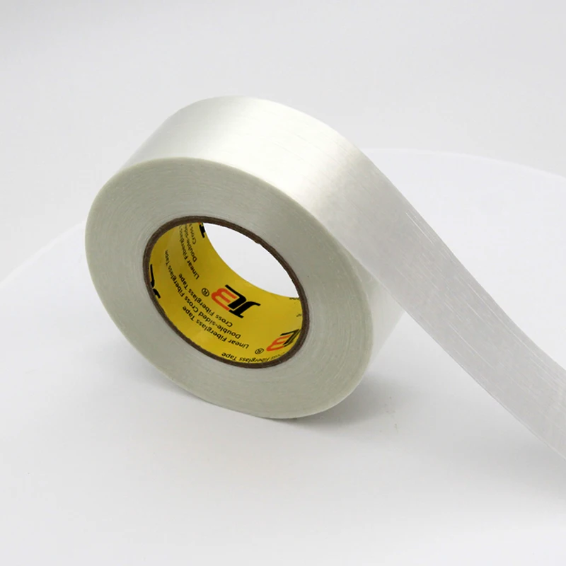 Printed Synthetic Rubber NO Residue Yellow Single Side Mono Filament Tape For WIre Bundling