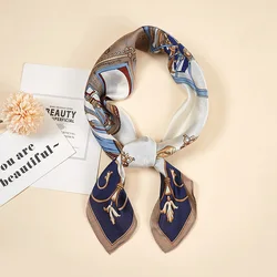 100% Silk Scarves Printing Service Designer foulard en soie Women Square Custom Silk Scarf with Logo