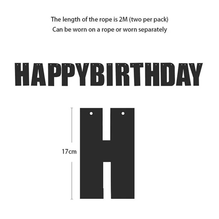 Happy Birthday Bunting Banner with Shiny Gold Letters Paper Banner Party Supplies