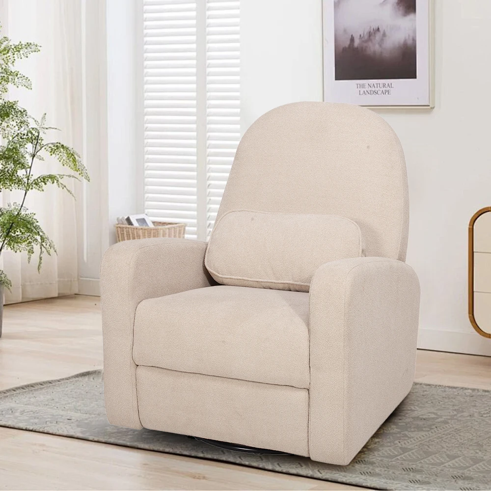 Sans Modern Luxury Fabric Manual Swivel Glider Rocking Chair Recliner