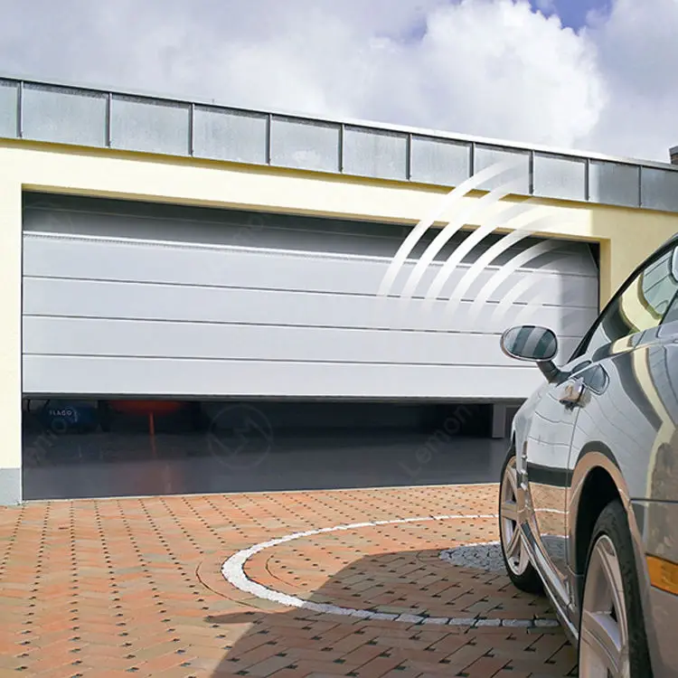 cheap aluminum alloy exterior frosted glass modern new black sectional panel garage door for homes