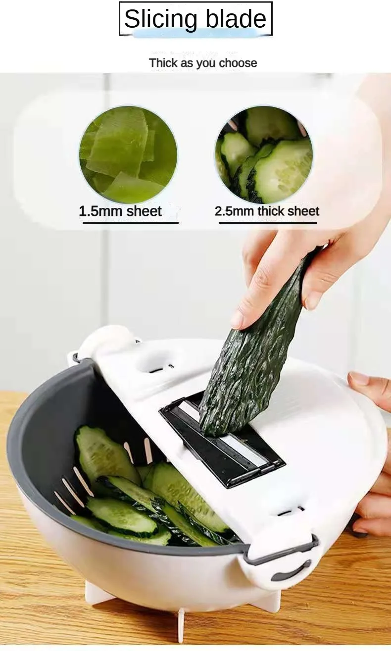 Best Selling 9 in 1 Large Capacity Vegetable Cutter Slicer with Drain Basket Fruit & Vegetable Tools