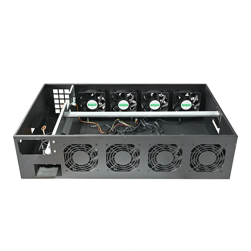 8gpu  Computer Server External Case With B85 Motherboard 70mm Spacing Slot support rx 580 8gb 5700xt 3070 3080 3090 graphic card