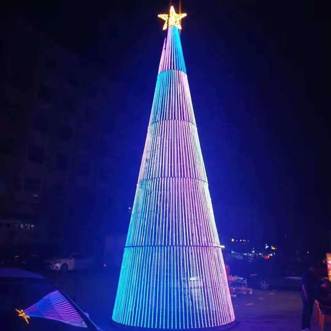 Led rgb pixel christmas tree giant outdoor commercial Christmas tree lighting