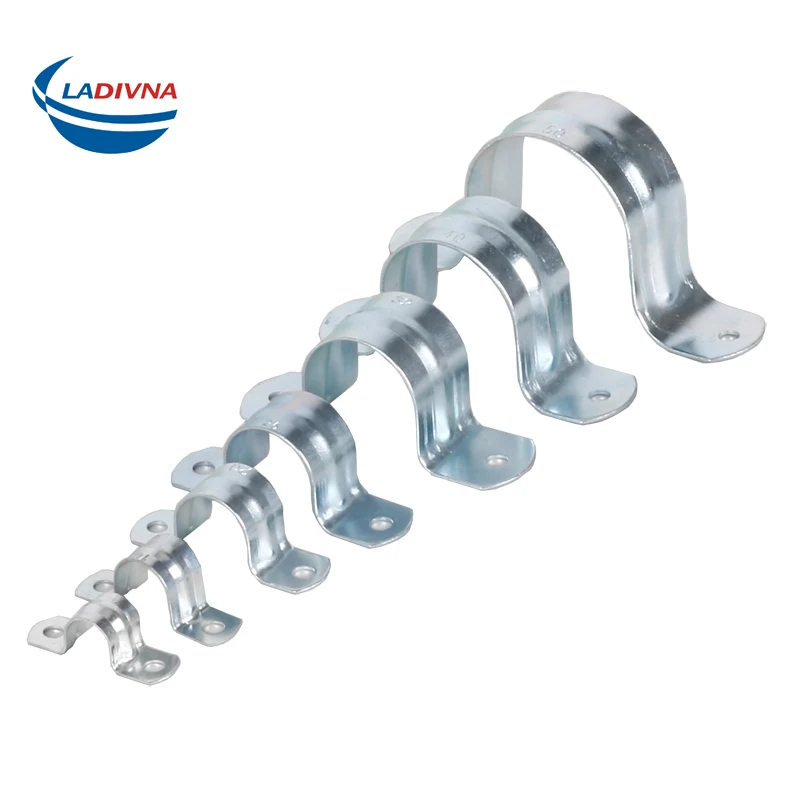 
High Quality Zinc Plated Galvanized Two Hole Electric Conduit Spacer Bar Saddles Pipe Clamp 