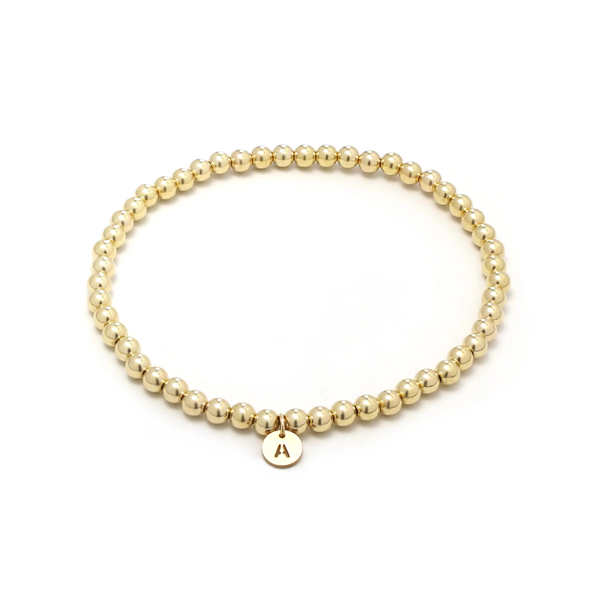 Popular Fine Stretchy Beaded Bracelet 18k Gold Filled Stainless steel Jewelry Letter Charms Bracelets for Women men