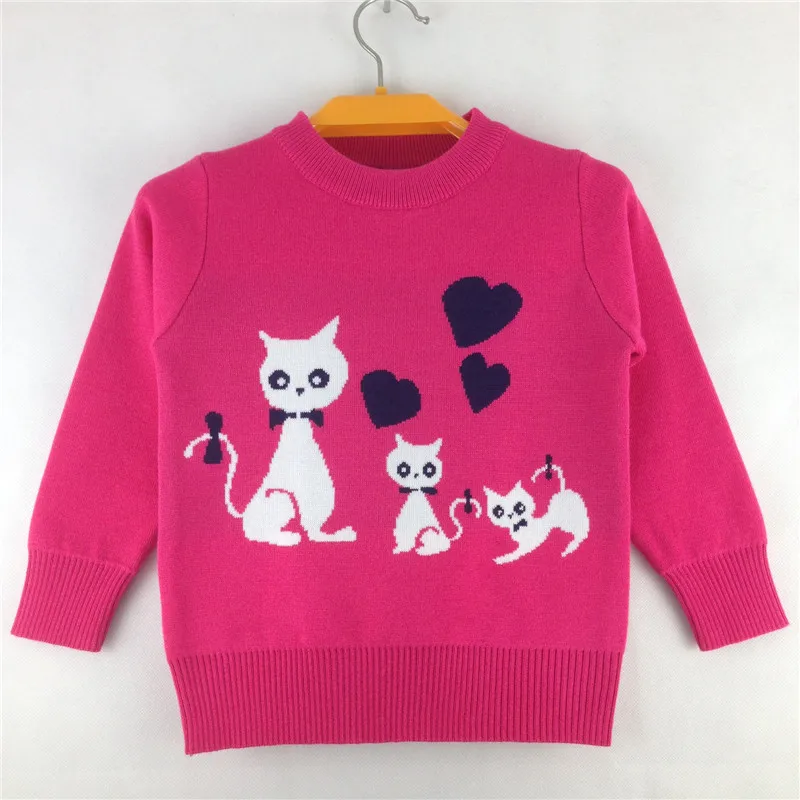 Kids High Neck Design Cat Pattern Wool Girl Sweater Alibaba Express Usa
