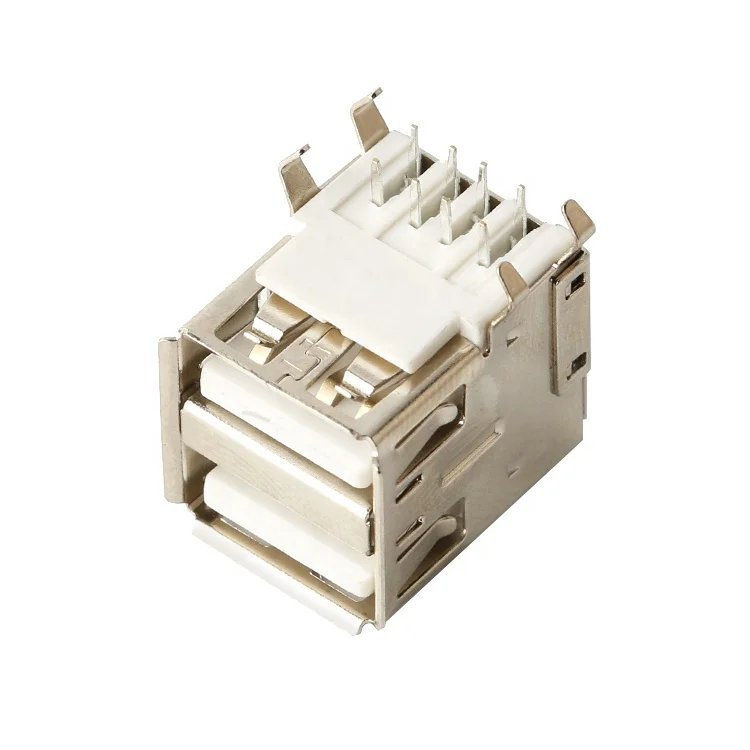 Good quality USB 2.0 female AF connector usb type a female port double layer 90 degrees type a USB female connector
