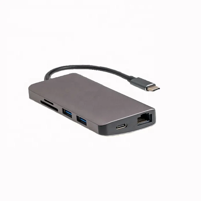  Алюминиевый компьютер USBC Thunderbolt 3 USB-концентратор 0 9 портов высокомощное зарядное устройство Multi C адаптер для Macbook сделанный на