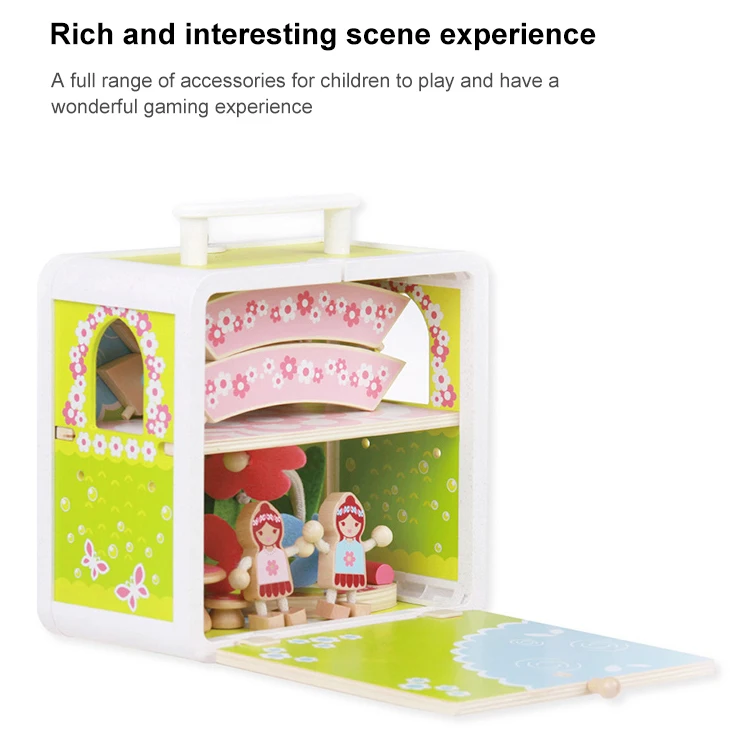 UDEAS Wooden children fairy house role play toy set