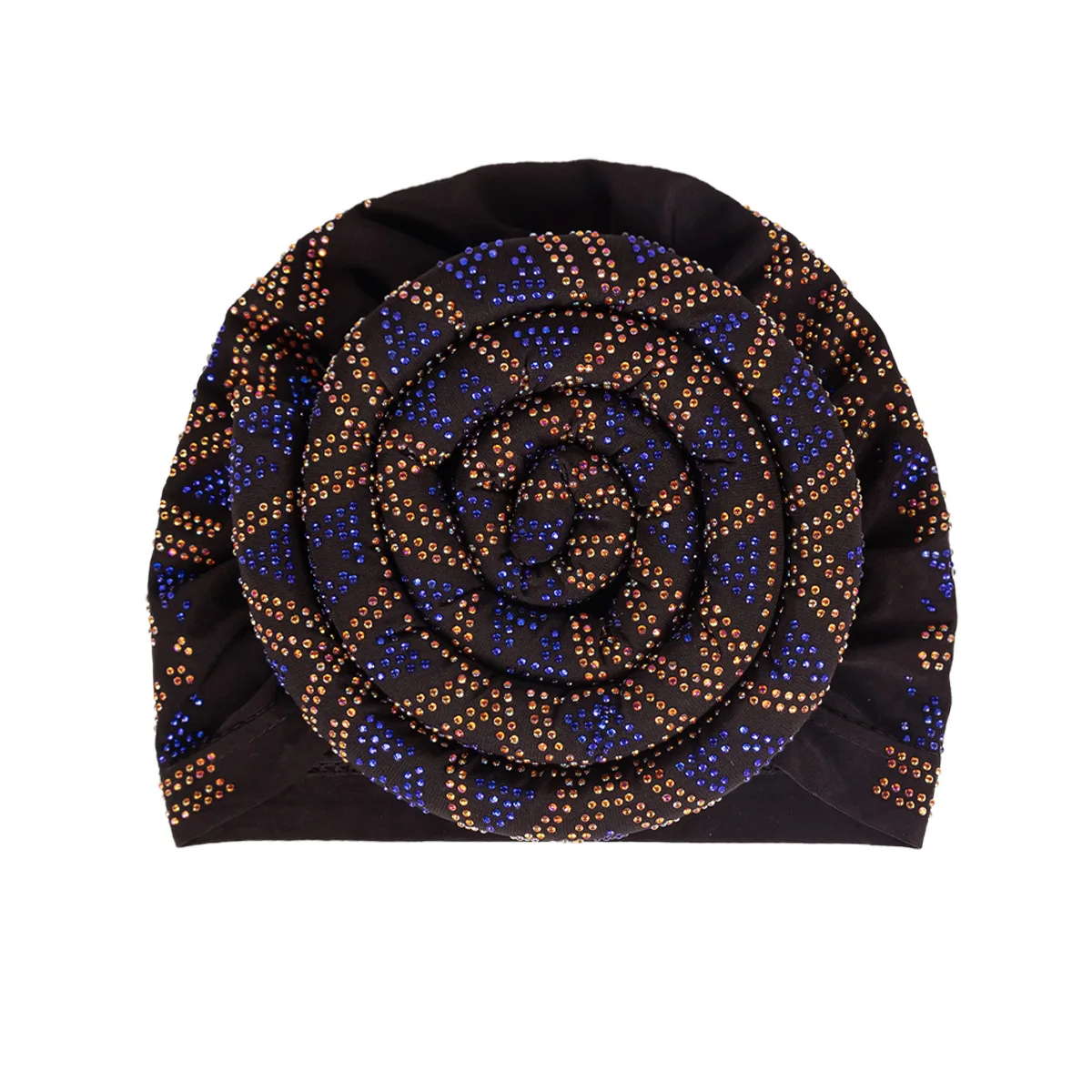 New Design Soft Stretchy Headwraps Crystal Big Knotted On Back Muslim  Sequin Glitter Turban Hat For Women