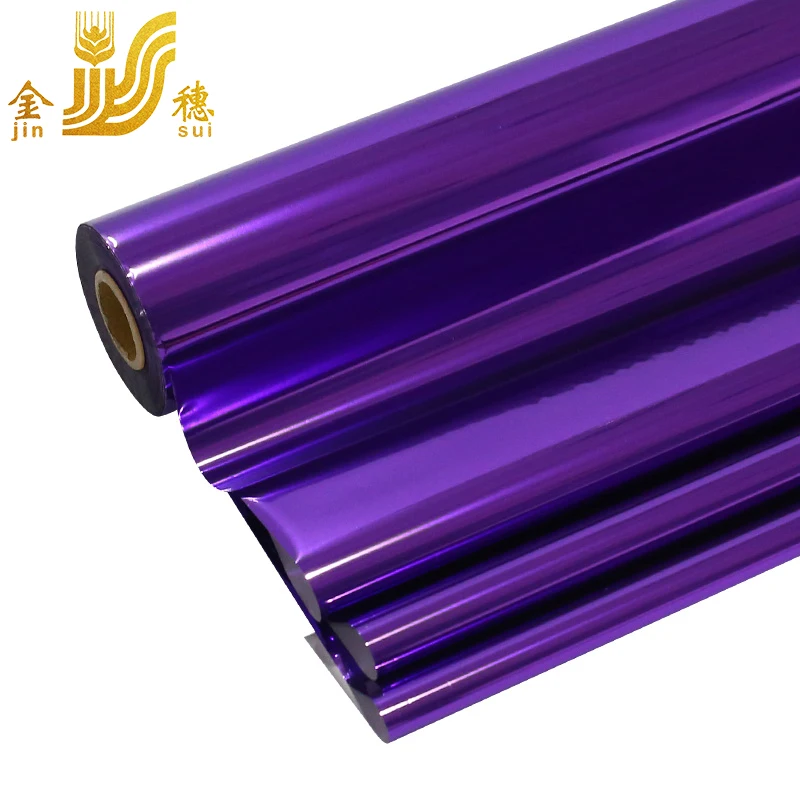 JINSUI Chinese Manufacturers New Design Purple Blue Glossy Clear Hot Stamping Foil