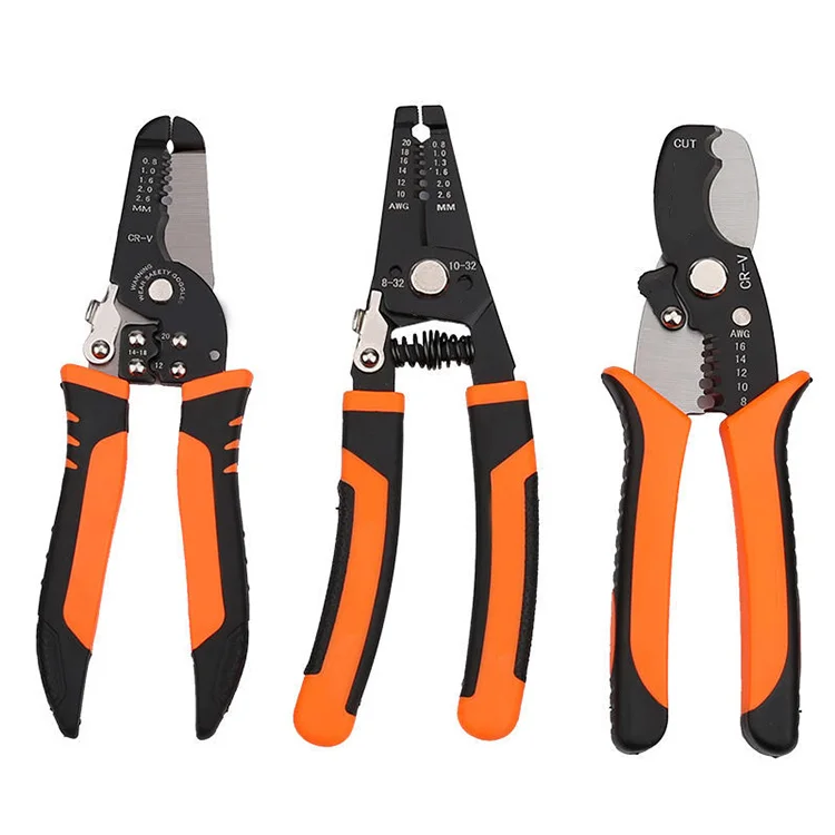 Hot Sale Multifunctional Cable Stripper/Crimping Pliers/Wire Cage Clips Portable Pliers Set
