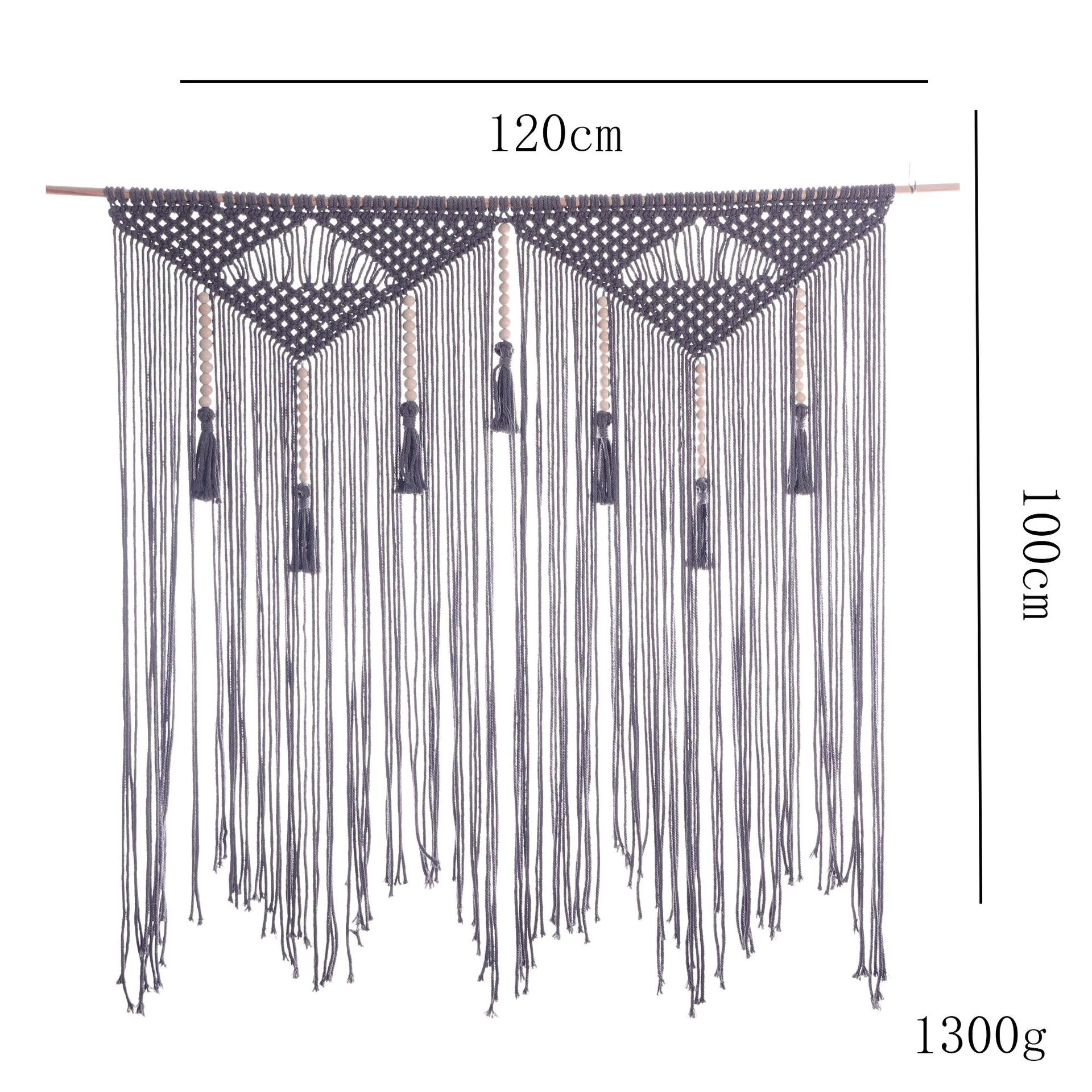 Hand Woven Tapestry With Geometric Patterns Macrame Door Curtain 100% Cotton Tapestry For Home