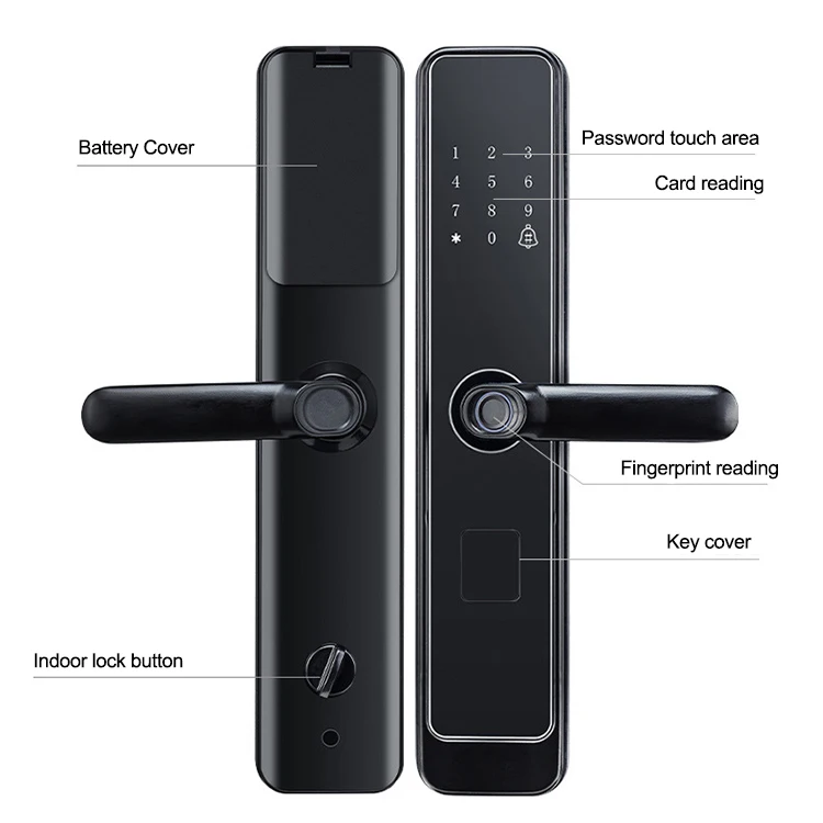 Factory Price TTlock APP BLE Biometric Fingerprint Recognition Passcode IC Card Smart Door Lock With Keys