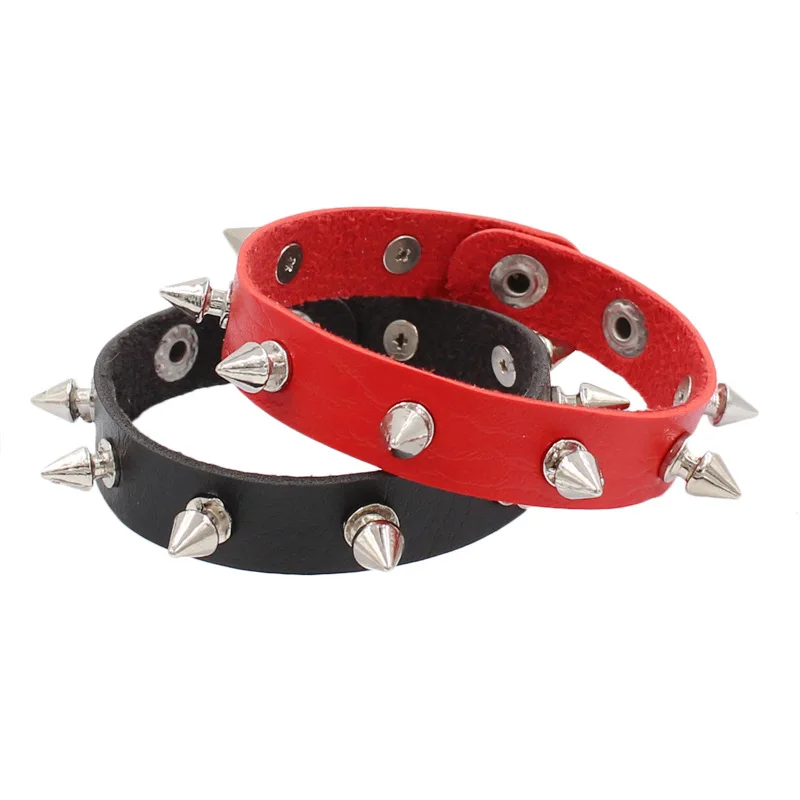 New High Quality Cuspidal Studded Rivet Chain Punk Rock Bracelet Fashion Cool Punk Bangle Bracelet
