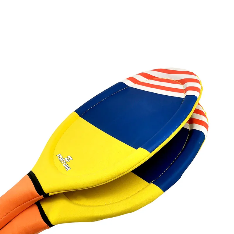 Yellow neoprene waterproof beach paddle with ball set water toy New Model Customized Neoprene Beach Paddle