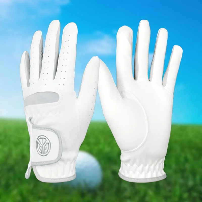Custom Leather Golf Gloves Colorful Lycra Golf Gloves