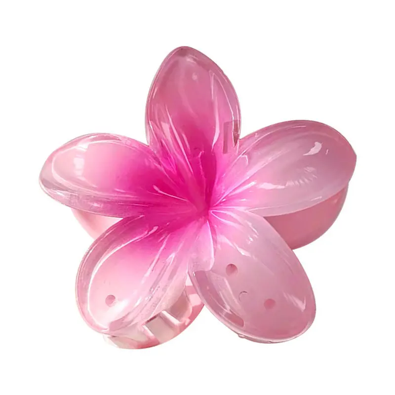 Wholesale Summer Beach Vacation Beautiful Plumeria Flower Hair Claws Women Hibiscus Hawaiian Frangipani Hair Claw Clip