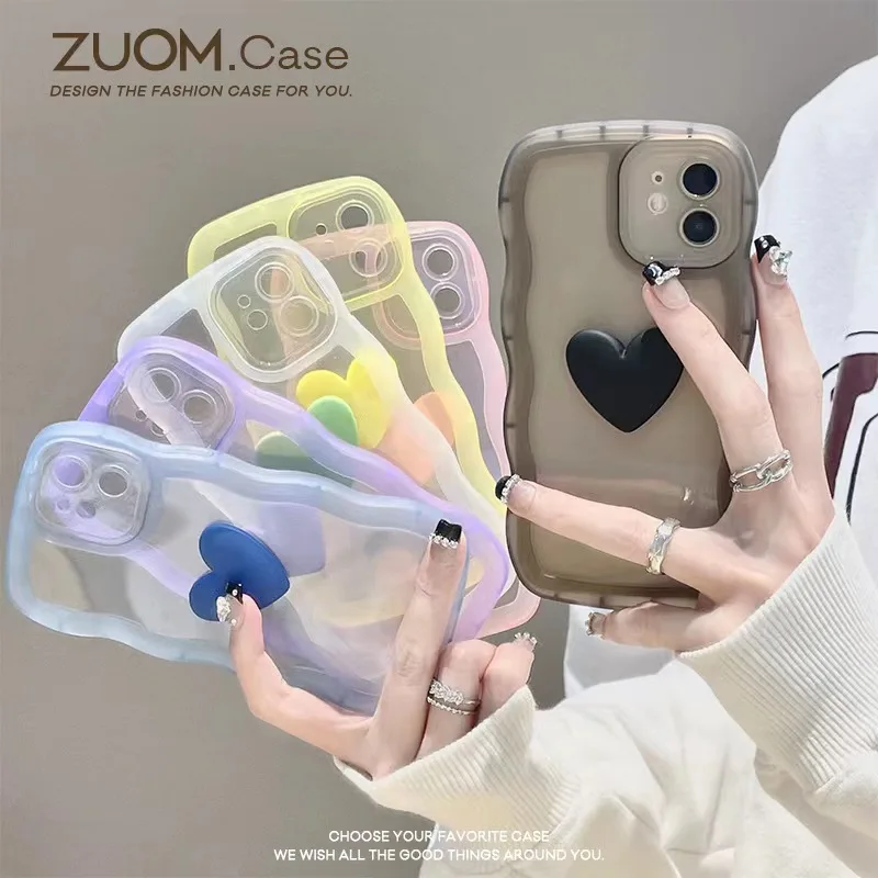 2022 New Shockproof Luxury Heart Design with Bracket Phone Case for iPhone 13 pro max 12 11 XS Max