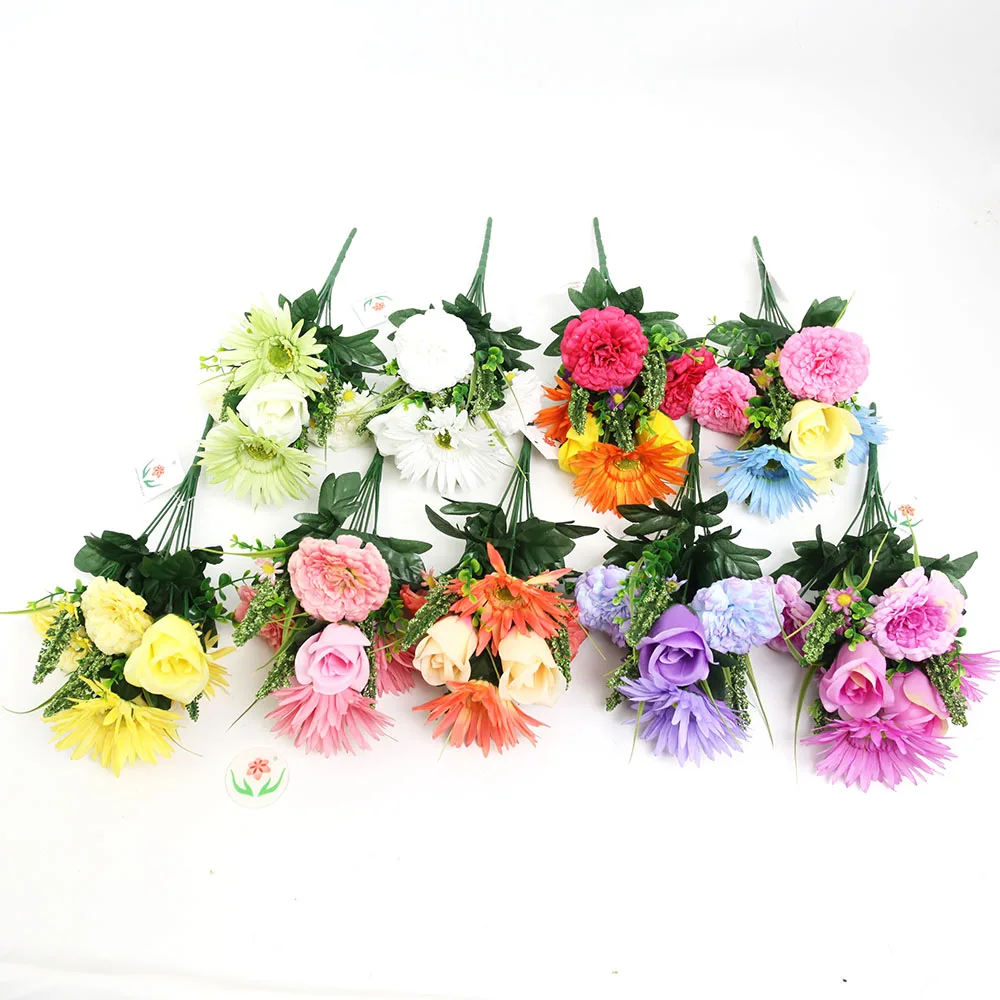 Wholesale Artificial Flowers Funeral Bush Flower for Cemetery Decoration