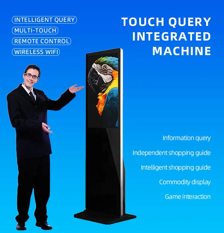 55 Inch Floor Stand Display Digital Signage,Totem, Kiosk Lcd Advertising Touch Screens Network Media Player With Wifi