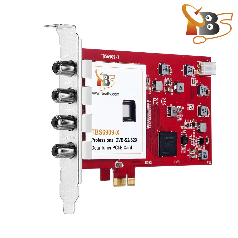 
TBS 6909X V2 DVB-S2/S2X 8 Tuner PCIe Card digital satellite receiver IPTV streaming card FTA DVB-S2X card 