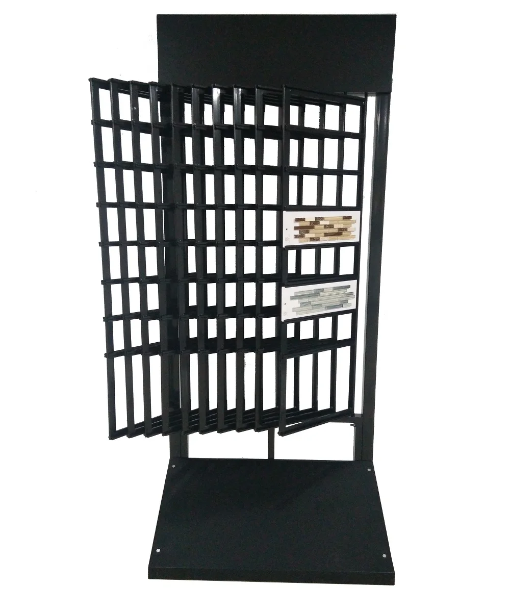 floor metal push pull type granite marble mosaic tile floor display stand rack quartz stone display stand