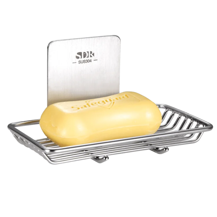 Bathtub Bar Soap Accessories Metal Stainless Steel Wall Mounted Magnet Soap Rack Dish Sucker Magnetic Soap Holder
