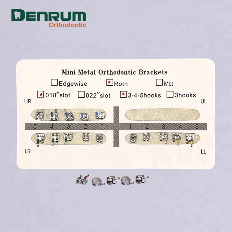 Denrum orthodontics Professional  roth mbt Dental brackets ortho metal braces