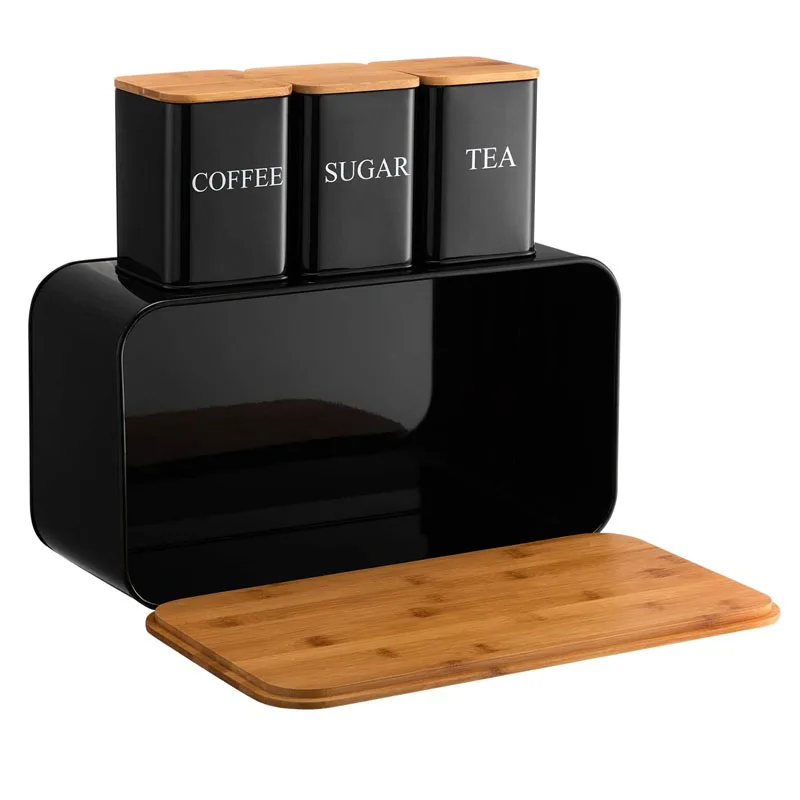 Classic design Bread Box & Kitchen Canister, Space-Saving Bread Box for Kitchen Counter top