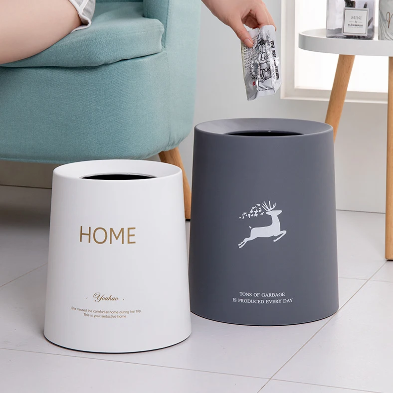 Wholesale Fashion Design Eco-friendly PP Plastic Household Waste Container Bin Plastic Garbage Can