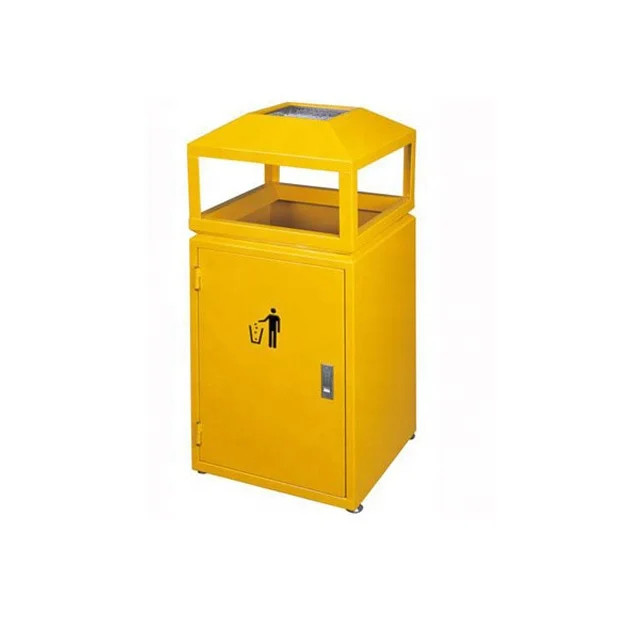 
OEM Outdoor Stainless Steel Metal Recycling Trash Can/Painted Metal Bin For Park/Street 