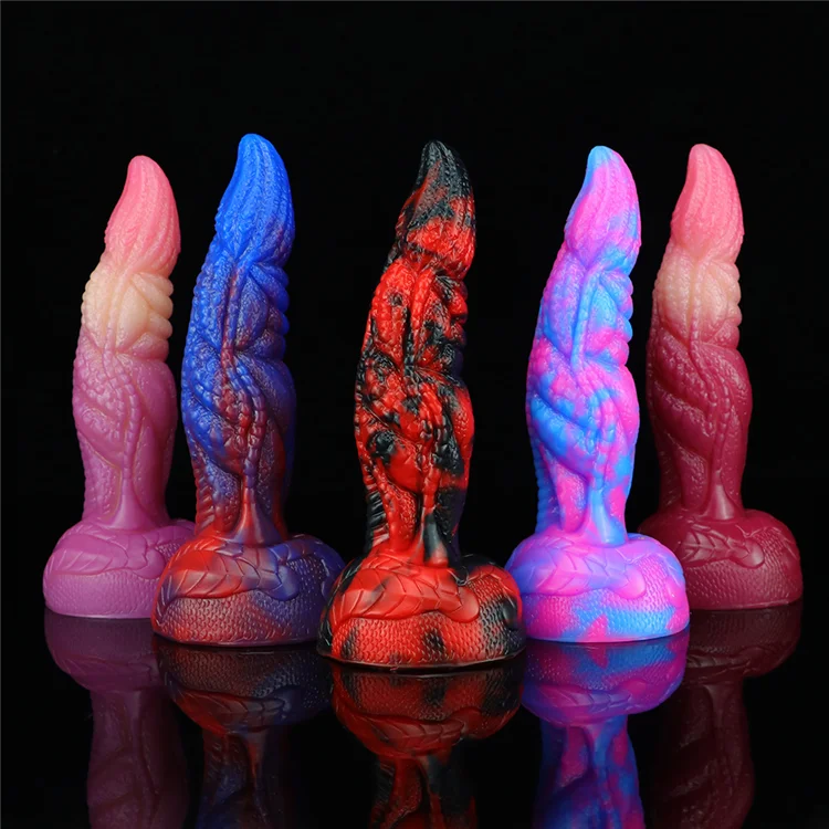 Alien Monster Dildo Double Stimulation Anal Mixed Color Liquid Silicone Dildo For Man Woman Couples