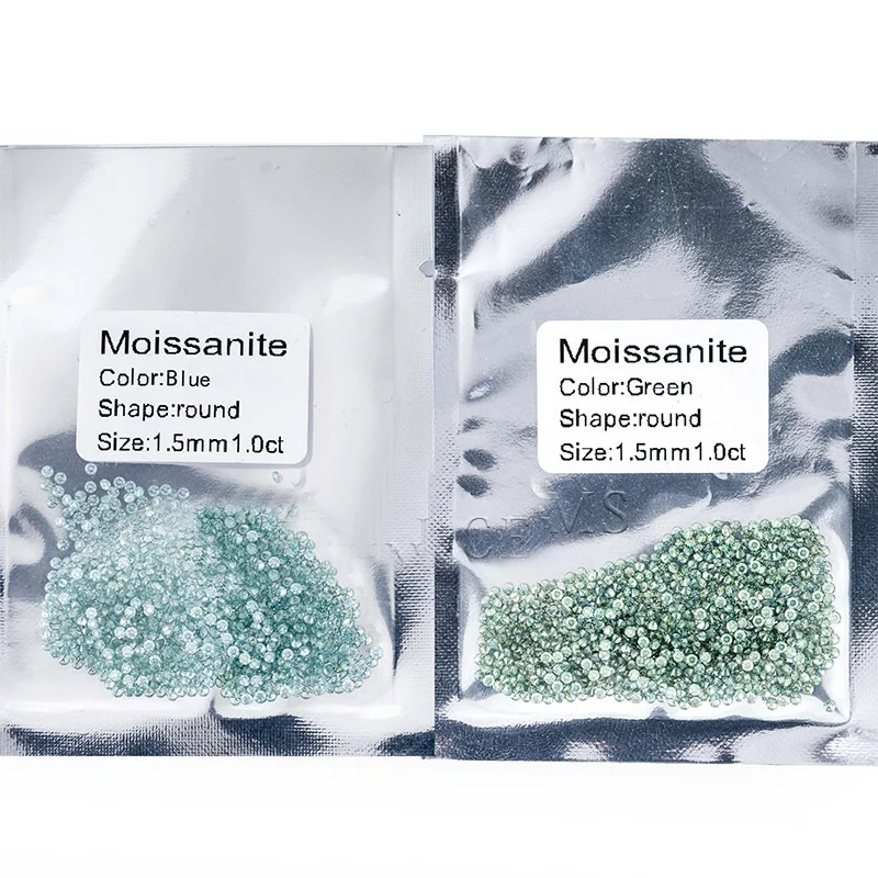 Factory Direct Moissanite Diamond VVS  Blue Green Melee Moissanite Loose Stones For Jewelry Making