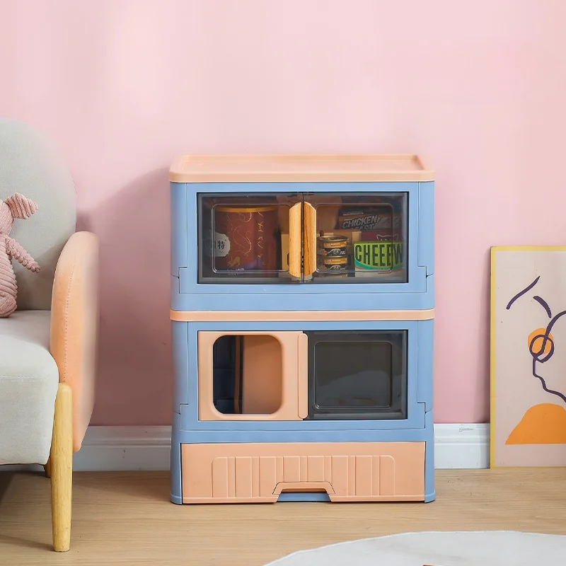 Foldable Cat Litter Box Toilet Tray Large Space White Pull Out Covered Sand Box for Cats