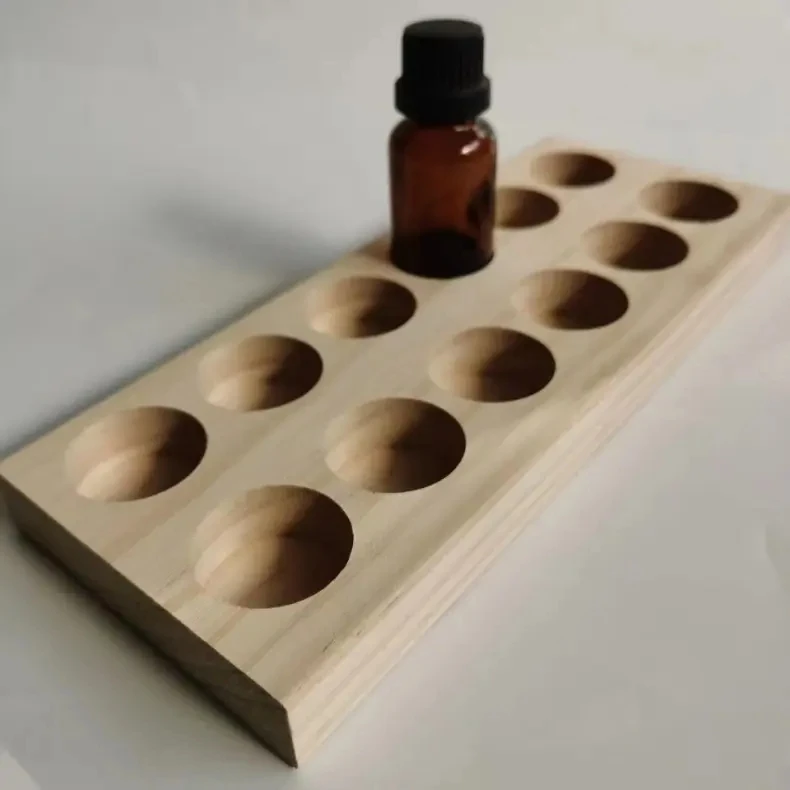 Wooden Essential Oil Display Stand Tabletop Essential Oils Perfume Storage Racks Oil Bottles Holder