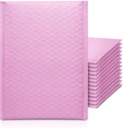 Custom 4X8 6X10 PolyMailer Bubble Bag Padded Shipping Envelope Coffee Silver Rose Gold Matte Metallic Bubble Mailers With Logo