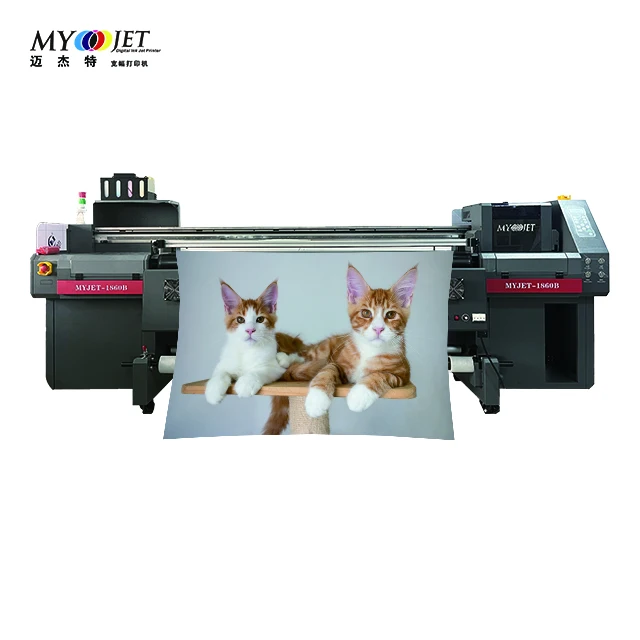 Myjet 1860B eco solvent printer digital inkjet PU leather canvas printing machine Roll to roll and flatbed printer Floor  Mats