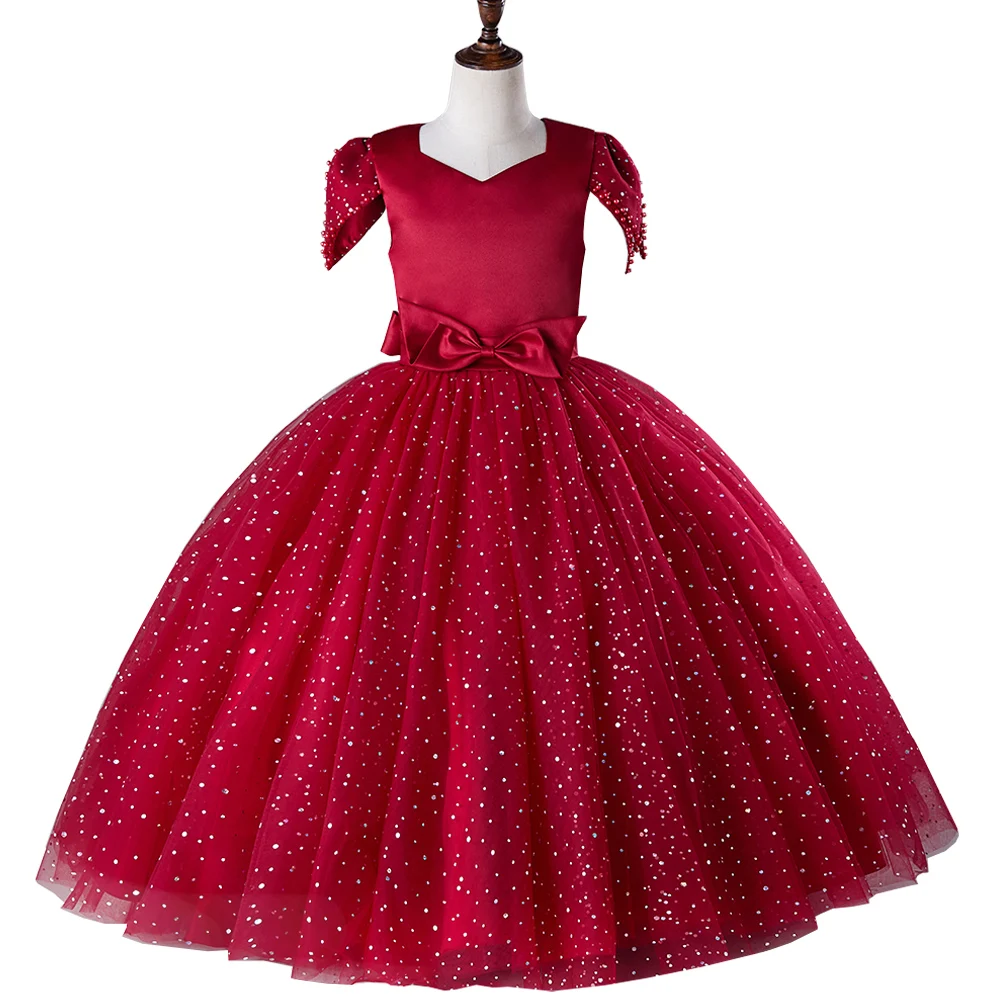 Fashion Factory Price Party Flower Girl Dress Embroidery Princess Party Clothes For Children Gowns LS6066