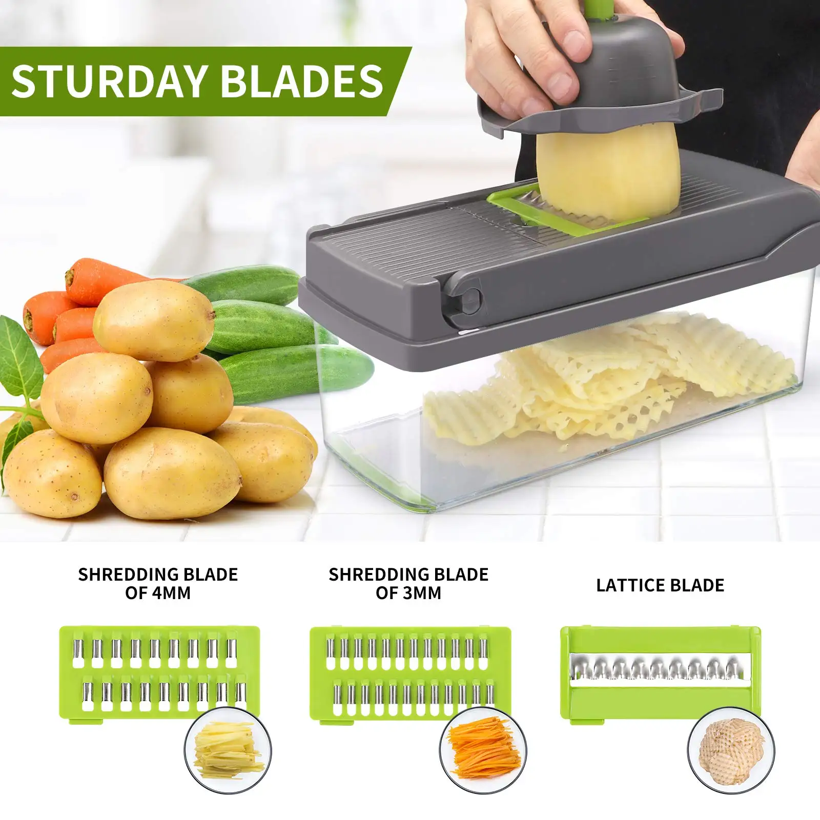 Multifunctional 13-in-1 Food Choppers Onion Chopper Vegetable Slicer Cutter Dicer Veggie chopper with 8 Blades