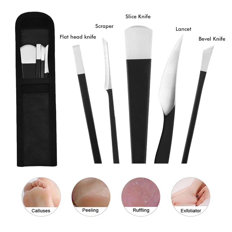 New Toenail Knives Lifter 3Pcs 4Pcs 5Pcs Callus Shavers Pedicure Knife Set Professional Pedicure Tools Kit With Storage Box