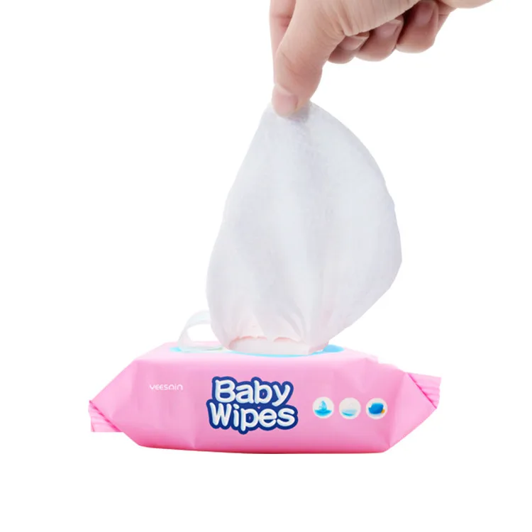 Хлопковая Нетканая детская влажная салфетка с ароматом алоэ вера Сделано в Турции