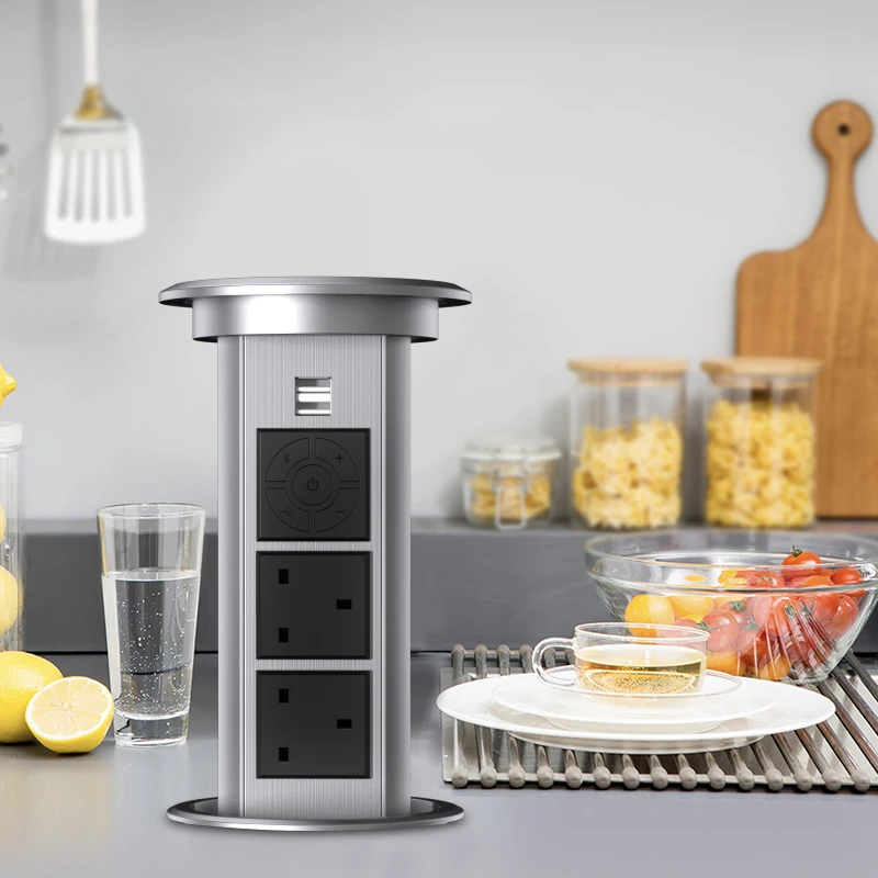 Hidden motorized pop up electrical outlets for kitchen table pop up socket uk