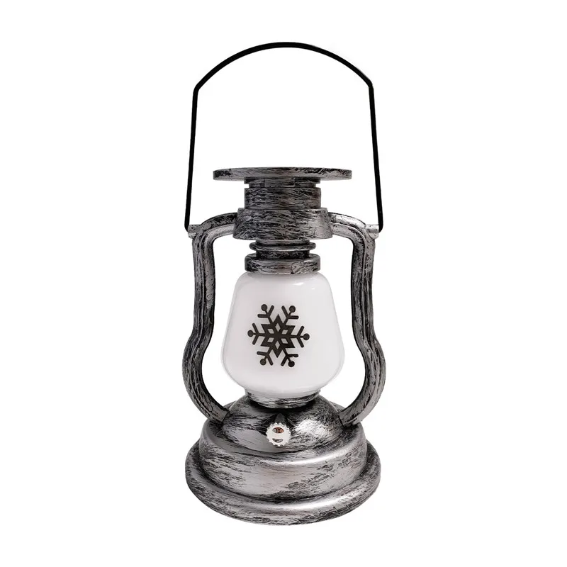 Christmas Solar Rechargeable Portable Oil Lantern LED Camping Lantern For Holiday Lighting New Year Party Hanging Party
