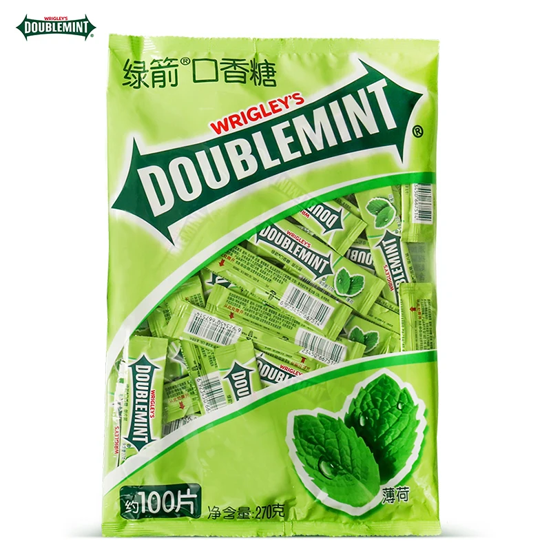 Wholesale Chinese snacks double mint chewing gum natural healthy exotic bubble gum a bag 270g hahal candy gourmet food sweets