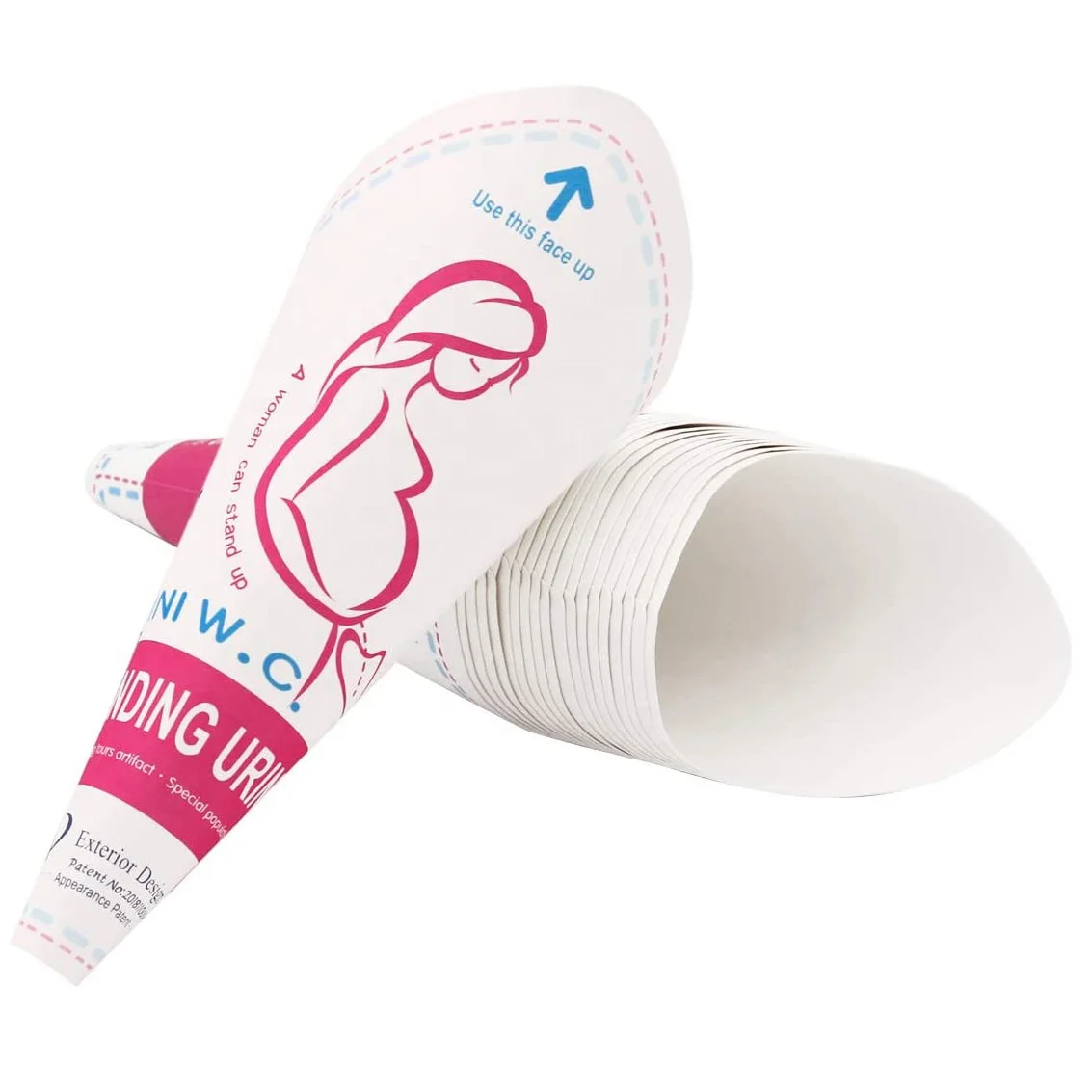 20 PCS Disposable Female Urination Device Pee Funnel for Women Paper Urinal