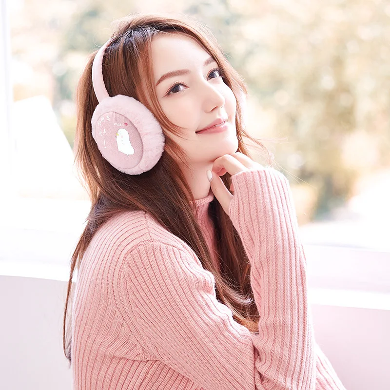 Winter warm earmuffs ladies foldable earmuffs cute cartoon Korean version plush plus velvet windproof ear warmer